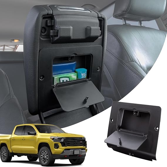 JDMCAR One-Touch Hidden Storage Box Compatible with 2023 2024 2025 2026 Chevy Colorado/GMC Canyon Accessories Center Console Organizer Armrest Secret Compartment