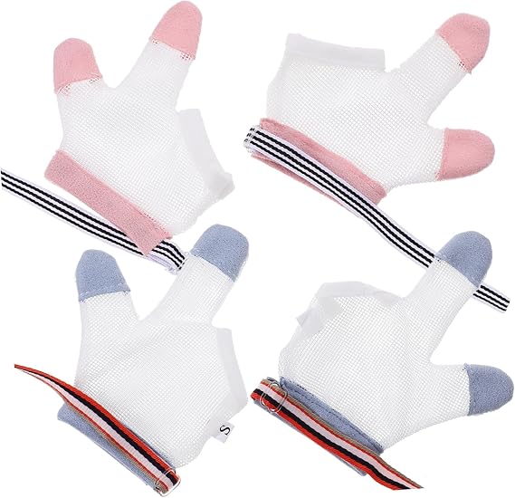 Healeved 2pairs Finger Sucking Stop Gloves for -Biting Thumb Guards Breathable Mesh Design for Comfortable Wear for Home and Outdoor Use