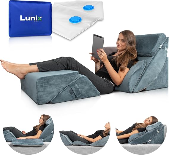 Lunix LX13 Shoulder & Orthopedic Bed Wedge Pillow Set, 6 Pieces