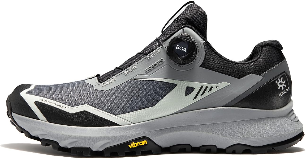 KAILAS Men's Kuocang BOA Hiking Shoe FLT Waterproof V Sole Non-Slip Shoes Lightweight Breathable Low Height Outdoor Trailing Trekking Shoes