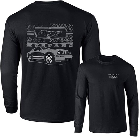 Mustang Pony Grill with Ford CAR Long Sleeve T-Shirt F&B