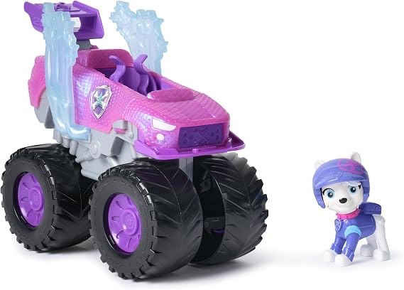 Paw Patrol : Rescue Wheels Roxi Monster Truck with Transformation and Collectible Action Figure, Toys for Boys and Girls Ages 3 and Up