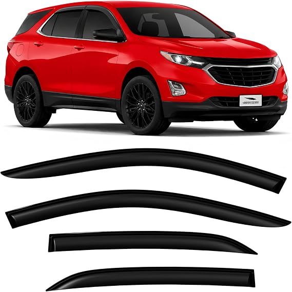 Voron Glass Tape-on Extra Durable Rain Guards for Chevrolet (Chevy) Equinox 2018-2024, Window Deflectors, Vent Window Visors, 4 Pieces - 100436