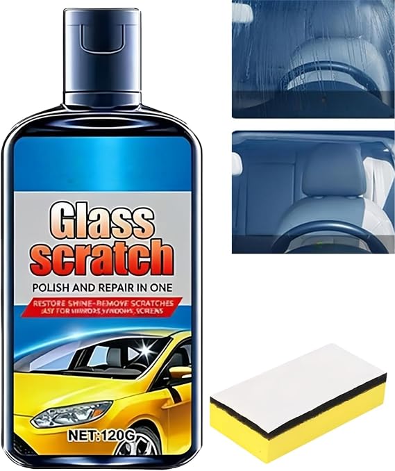 Auto Glass Scratch Remover&Car Window Scratch Repair Liquid,Glass Polishing Liquid for Persistent Cleanliness&Traceless Restoration,Easy Use to Polish and Brighten Widely Used Windshield&Fridge G/lass