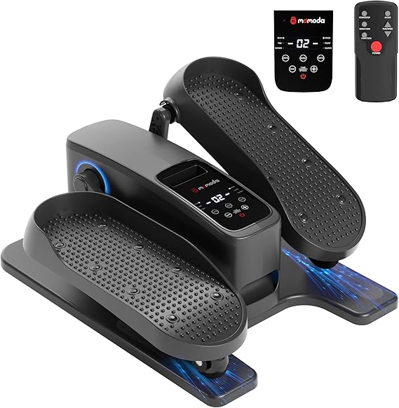 MOMODA Under Desk Elliptical Machine, 2 in 1 Electric Seated Pedal Exerciser with 12 Adjustable for Senior & Home & Office, Forward & Reverse