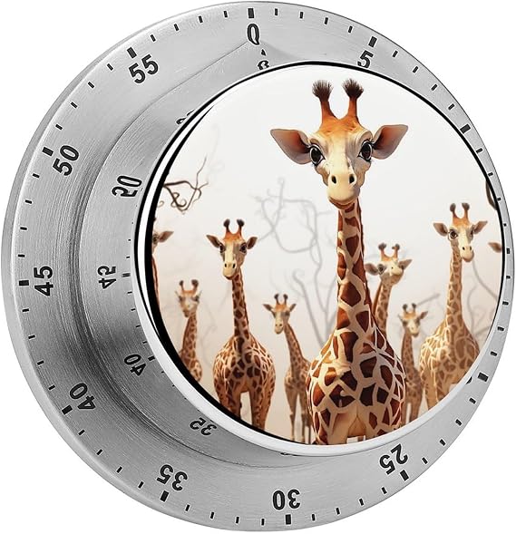 Cute Cartoon Funny Giraffes Kitchen Timer Egg Timer Kitchen Timers for Cooking Magnetic Timer Cooking Timer Gym Timer Cute Kitchen Timer,for Gym Teacher Study Exercise Baking