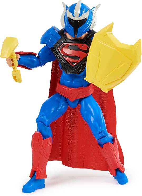 DC Comics Superman Man of Steel action figure, 30cm, 9-piece full action figure for exciting role-playing game, toy for children over 4 years old