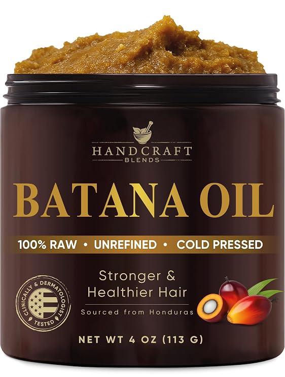 Handcraft Blends Raw Batana Oil for Hair Growth 4 oz 100% Pure and Natural Unrefined Batana Hair Mask for Dry Damaged Hairs Cold Pressed and Hexane Free