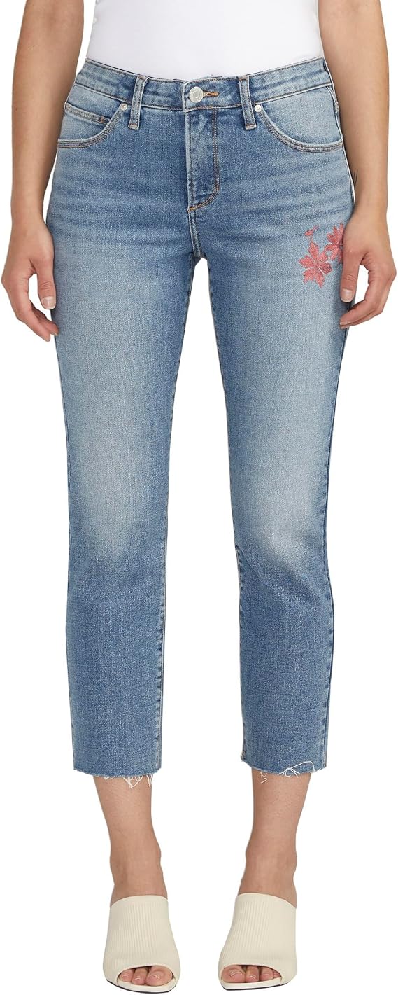 Jag Jeans Women's Ruby Mid Rise Straight Cropped Jeans