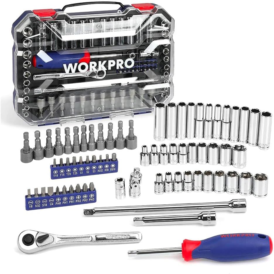 WORKPRO WP202522 14’ Metrikİnç 70 Parça Cr-V Profesyonel Lokma Takımı