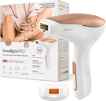Sensica Sensilight PRO IPL Hair Removal Device   Powerful Cordless At-Home Hair Remover for Women & Men, 6 Energy Levels, 2 Treatment Windows, Patented RPL  Advanced Technology, Full Body & Face