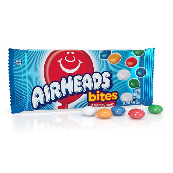 Airheads Candy, Bites, Assorted Fruit Flavor, Non-Melting, 2 Oz (Pack of 1)
