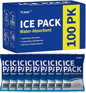 Disposable Dry Ice Packs for Shipping Non-Stick for Food, Double-Sided Absorption Leak-Proof Cold Packs for Cooler, Camping, Beach Bags, Picnics,Outdoor Events, Takeout Delivery