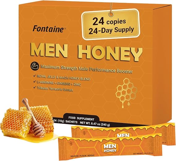 Honey Packs for Men and Women, 24 Pack Sachets for Dynamic Men, Holistic Honey Packets for Couples to Enhance Performance, Increase Energy, & Improve Romantic Engagements, Stamina Vitality Supplement 