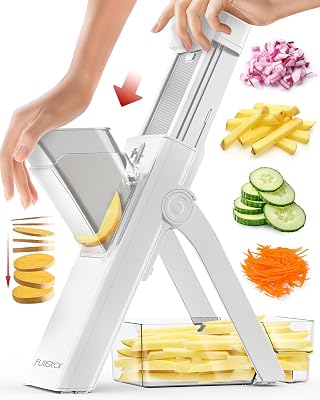 Fullstar Apple Slicer and Corer - 6.2 Inch Fruit Cutter 8 Slices, Strawberry Slicer, Includes 2 Blades, Easy to Use, Sharp Heavy Duty Stainless Steel, Time Saving Meal Prep Tool