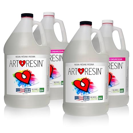 ArtResin Epoxy Resin High-Gloss Clear Coat for Artwork - 4 gal (2 gal Resin + 2 gal Hardener) (15.14L)
