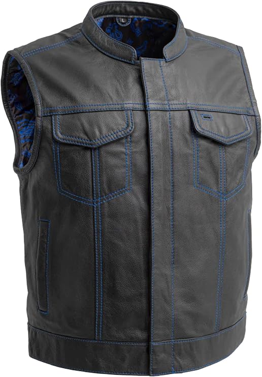 First Mfg Co - The Club Cut - 2" Shorter Leather Biker Vest For Men