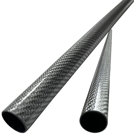 Carbon Fiber Tube - Silver - 25mm X 23mm X 1000mm - Hollow Carbon Fiber rods - Glossy Carbon Tubes - Pure Carbon Fibre Tubes - Lightweight High Strength Carbon Fiber Shaft -3K Wrap (1)