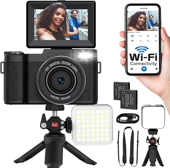 5K Digital Camera with WiFi 64MP Vlogging Camera for YouTube