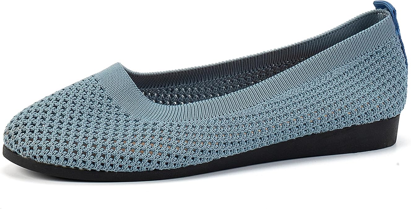 Women's Breathable Mesh Flats Shoes, Soft Loafers Flats, White Slip on Shoes Comfortable Walking Shoes
