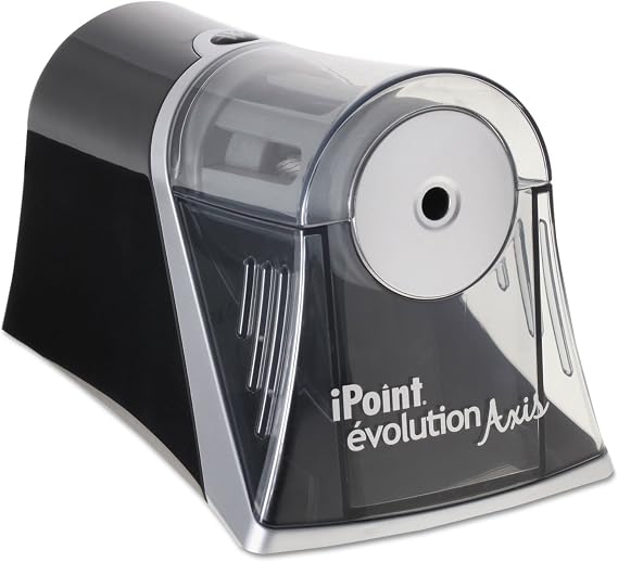 15510 Evolution Axis Pencil Sharpener, Black/Silver, 4 1/4 w x 7d x 4 3/4h