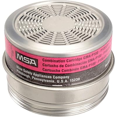 MSA 815178 Comfo Respirator Cartridge - Organic VaporP100 GMA: OVP100, Quantity: 6 per Pack, Chemical and Combination Air-Purifying Respirator Cartridge