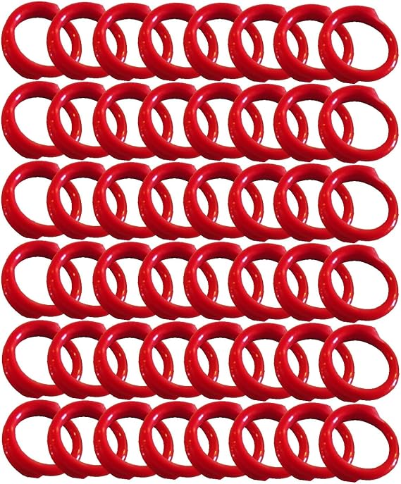 48 Pack of RED #11 Leg Bands 11/16" Chicken Poultry Chick Quail Pigeon Duck Goose