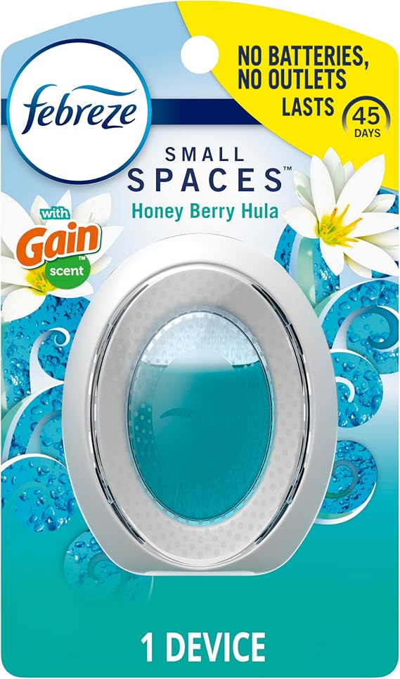 Febreze Small Spaces Air Freshener, Odor-Fighting, Plug In Alternative, Air Fresheners for Home and Bathroom and Kitchen, Closet Air Fresheners, Honey Berry Hula Scent, 1 Count