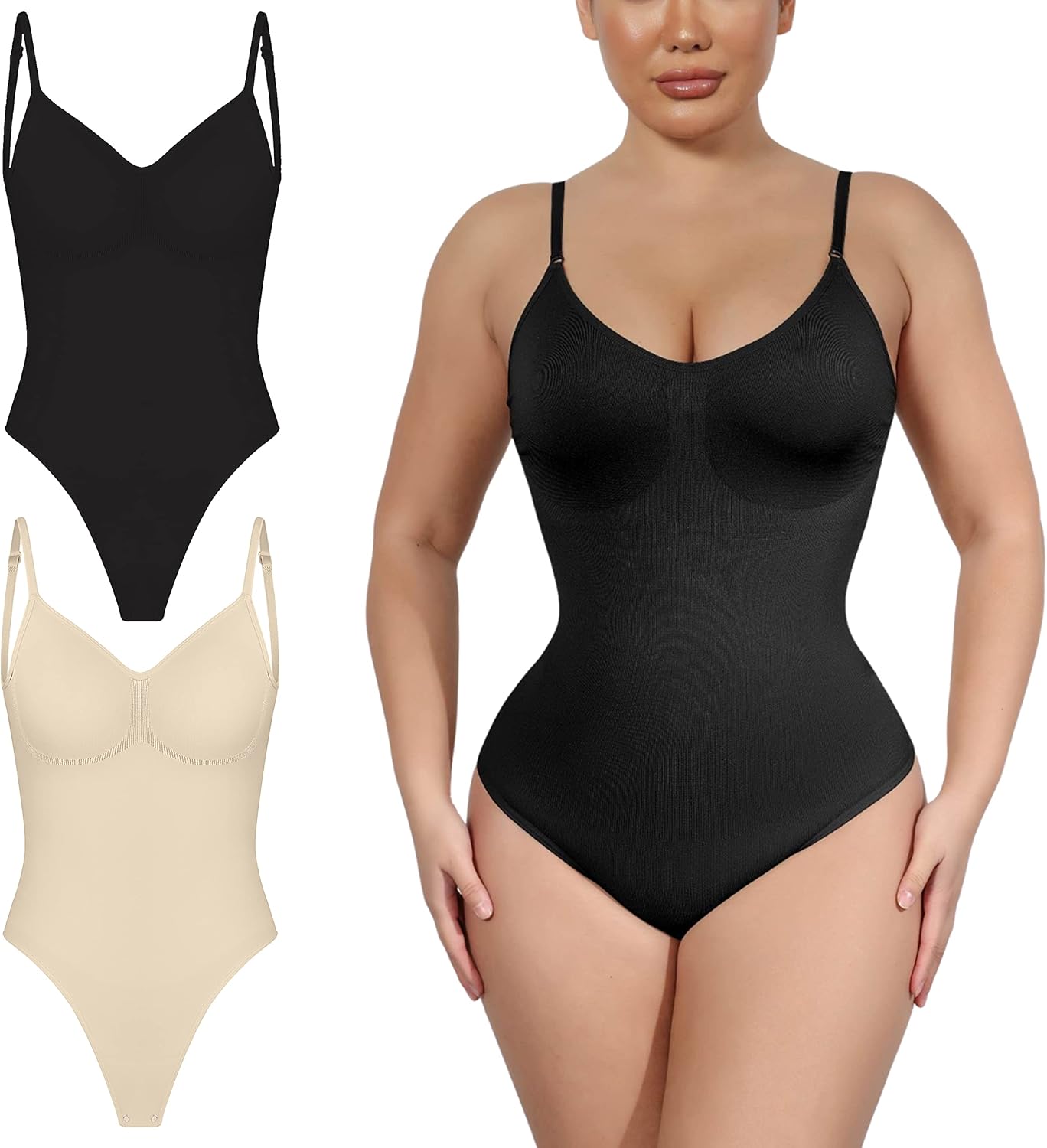 Seamless Bodysuit for Women Tummy Control Shapewear | Sculpting Body Shaper Thong Dupes Shaping Tops