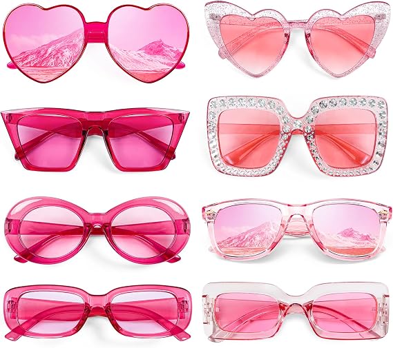 Pibupibu 8 Pack Mixed Styles Trendy Sunglasses for Women/Men Party Favors Sungasses Costume Accessories Eyewear Set