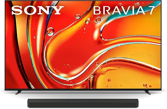 Sony 65 Inch Mini LED QLED 4K Ultra HD TV BRAVIA 7 Smart Google TV with Dolby Vision HDR and Exclusive Features for PlayStation5 (K-65XR70), 2024 Model BRAVIA Theater Bar 8 Sound Bar