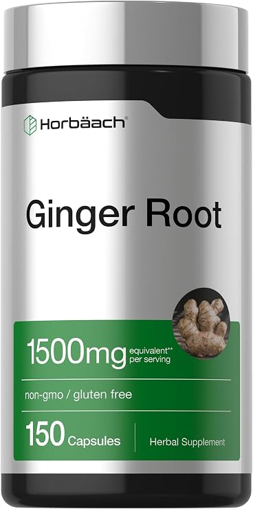 Horbaach Ginger Root Extract Supplement | 150 Capsules