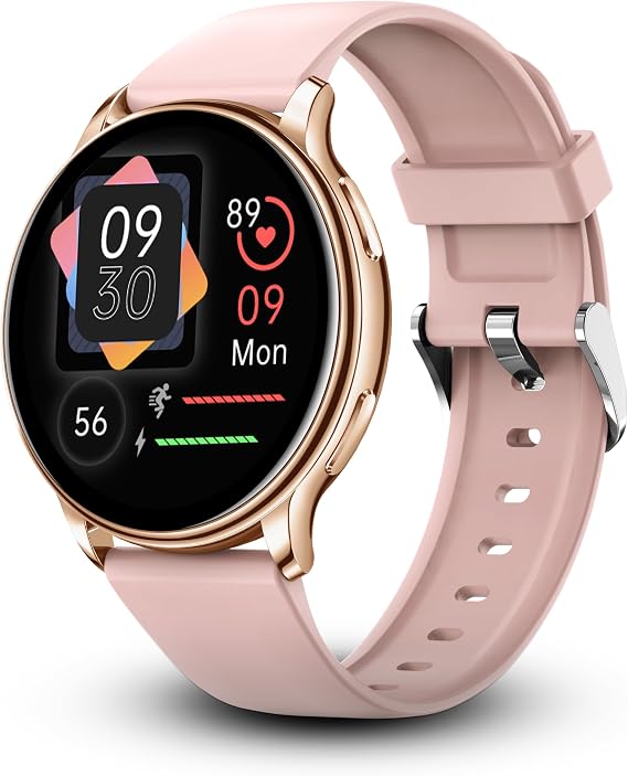 ALPHAGEAR Juliet Smartwatch for Women, Rose Gold Smart Watch with Gorilla Glass, Menstrual + Wellness Tracking, AMOLED, Voice Assistant, Bluetooth Calling, IP68 Water Resistant