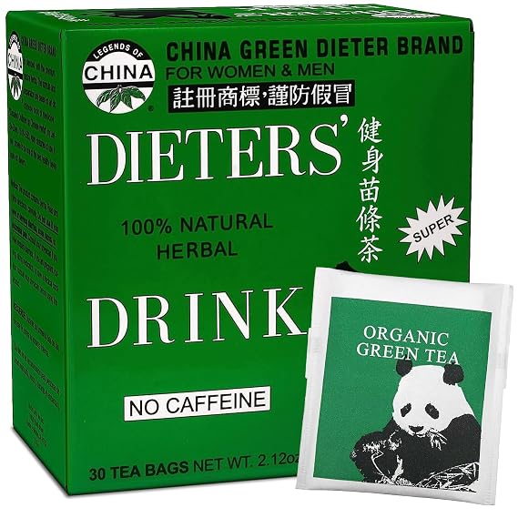 Uncle Lees Body Slim Tea Dieters Tea, Caffeine Free Chinese Herbal Tea with Senna Leaves and Natural Lemon Zest Flavor Tea Bags, 30 Tea Bags Per Box