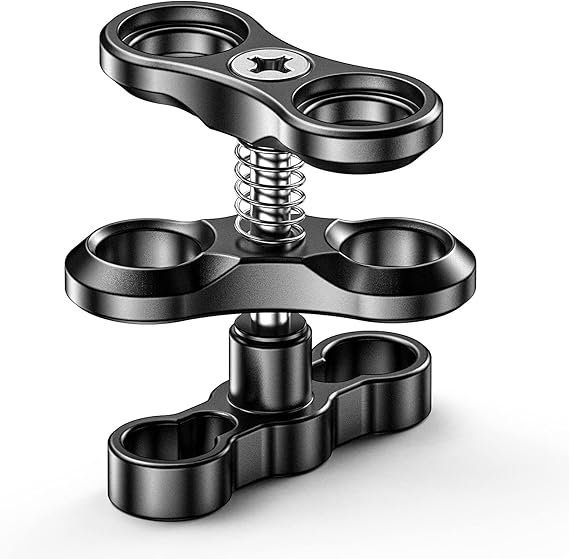 Seafrogs 1 '' Sualtı Dalış Kamera Kolu, Siyah Standart Sualtı Topu İstiridye, Sualtı Fotoğrafçılığı Dalış Işık Sistemi için, GoPro Aksiyon Kamerası El Feneri Kol Sistemi (CP-2) ile Uyumlu