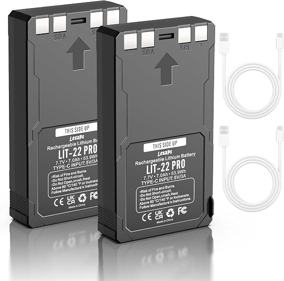 Lesaps 2Pack 7000mAh Rechargeable LIT-22 Battery for SPYPOINT Trail Camera