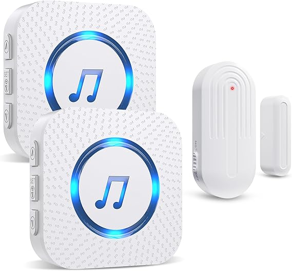 SANJIE Wireless Door Open Alarm Sensor Chime 2 UK Receivers 1 Sensor