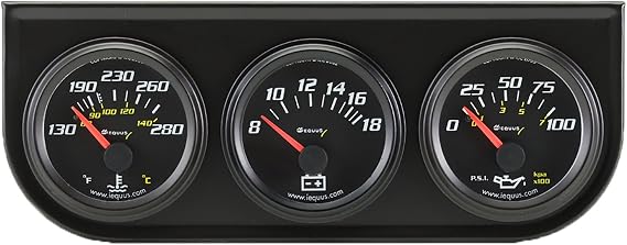 Equus 6200 2" Volt Triple Gauge Kit, Black