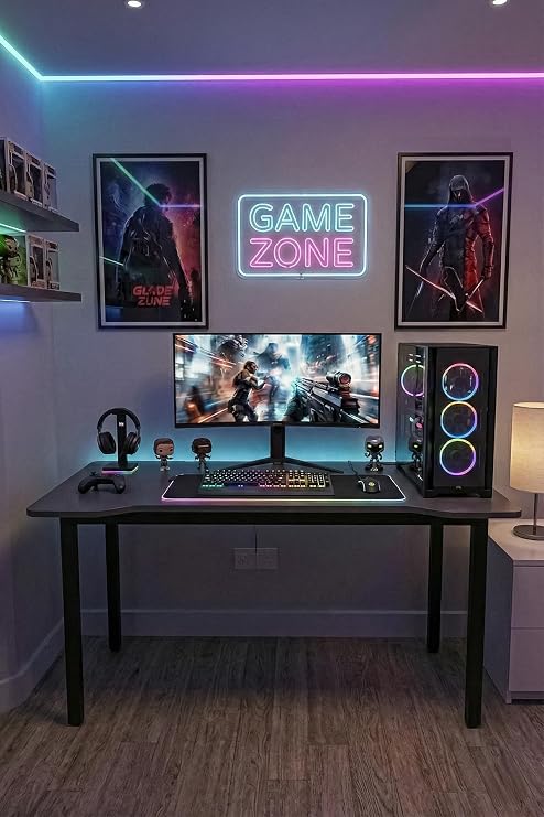 120 Gaming Oyun Çalışma Masası Antrasit Masa Ofis Masası 7120-