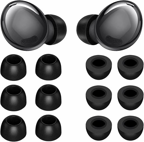Samsung Galaxy Buds 2 Pro Ear Tips - Memory Foam, Noise Reducing, Comfortable Earbuds - Black