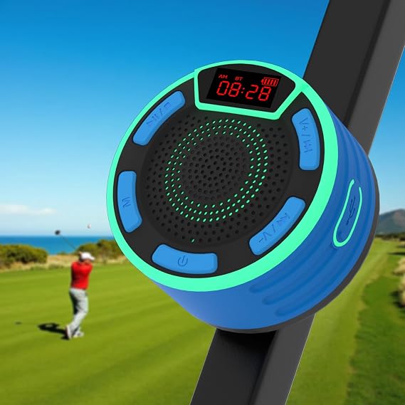 Magnetic Golf Cart Speaker, IPX7 Waterproof Bluetooth Speaker with LED Display, Shockproof, Loud Stereo Sound, Golf Cart Accessories Golf Gifts