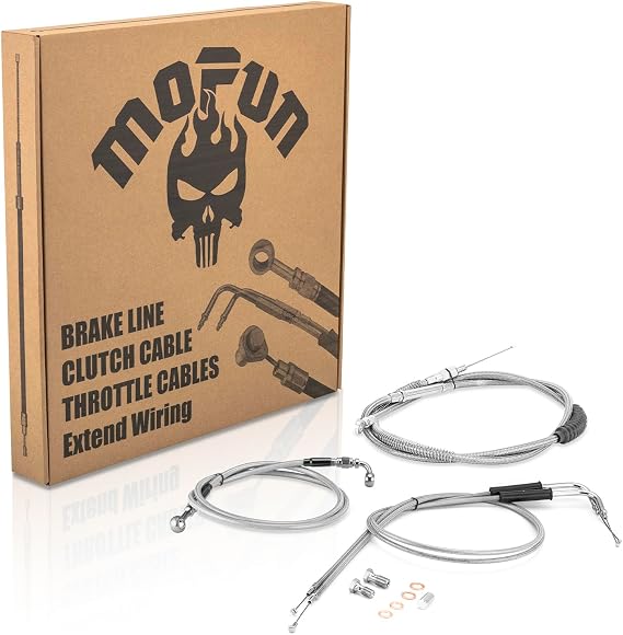 Mofun Throttle/Clutch Cable, Brake Line Fit for Harley Softail 2000-2006
