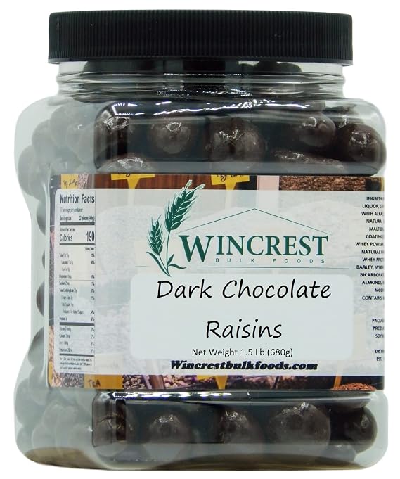 WinCrest Dark Chocolate Covered Raisins (1.5 Lb Tub)