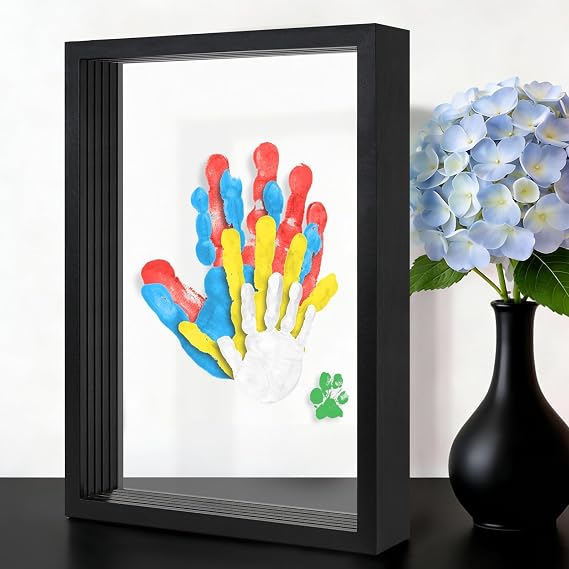 Omrhvi Family Handprint Kit, DIY Craft Keepsake, Hand Print Photo Frame, Family Gifts for New Mom, New Baby, New Parents, Grandparents, Mother's Day, Father's Day, Adoption Day, Anniversary