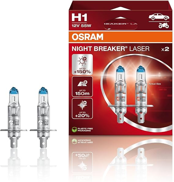 Osram Night Breaker Laser H1 Ampul 64150NL -%150 Daha Fazla Işık [Enerji Sınıfı A]