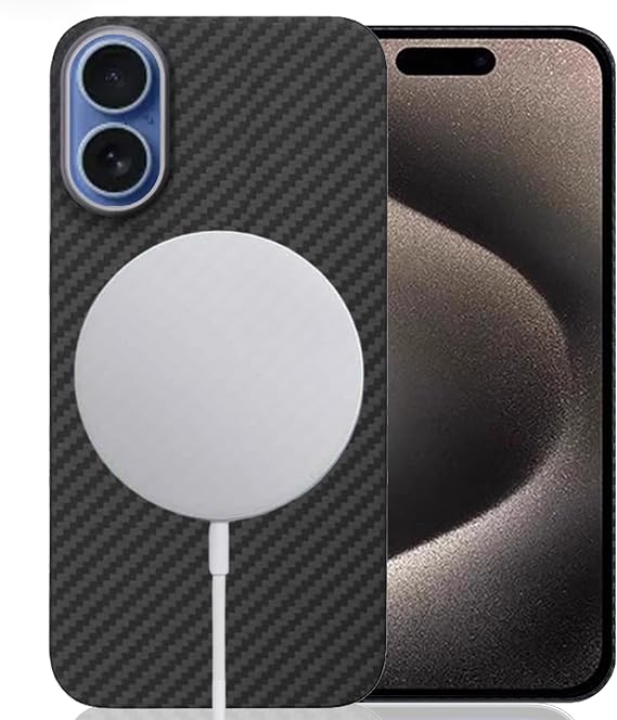 Sisyphy Aramid Fiber Case for iPhone 17 with Carbon Fiber Texture (Compatible for MagSafe), Super Slim Light Protective Cover Skin, Soft Touch Sturdy Durable Snap-on Back Cover