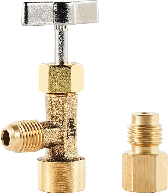 OMT R134a Puncture Style Can Tap Valve with Tank Adapter and Threading