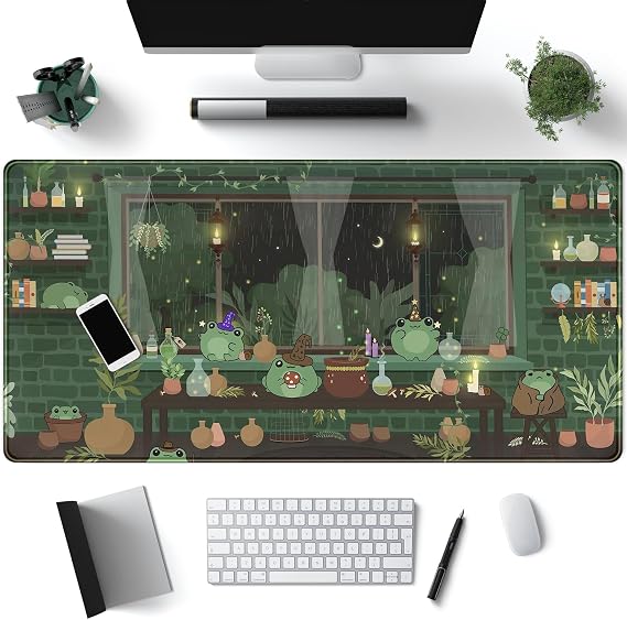 Desk Pad Cute Black Cat Kawaii Desk Mat, Anime Large Gaming Mouse Pad Pixel Style Mouse pad XX