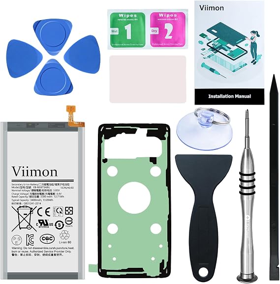 S10 Battery Replacement Kits (New Upgraded) for Samsung Galaxy S10 SM-G973U All Models with Adhesive and Repair Tool Kits