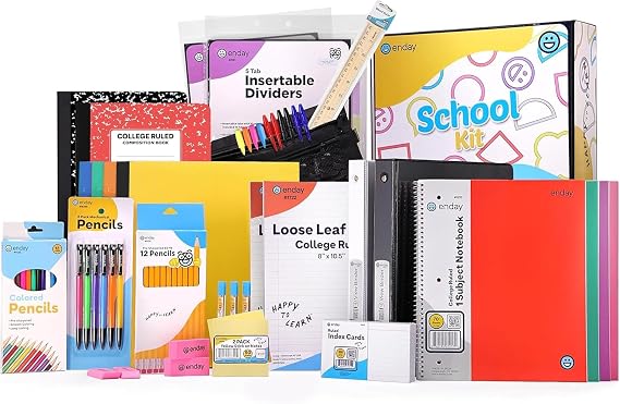 Enday Back to School Supplies High School and College, Premium Quality Kids Supplies Kit For Girls and Boys, 78 Pieces